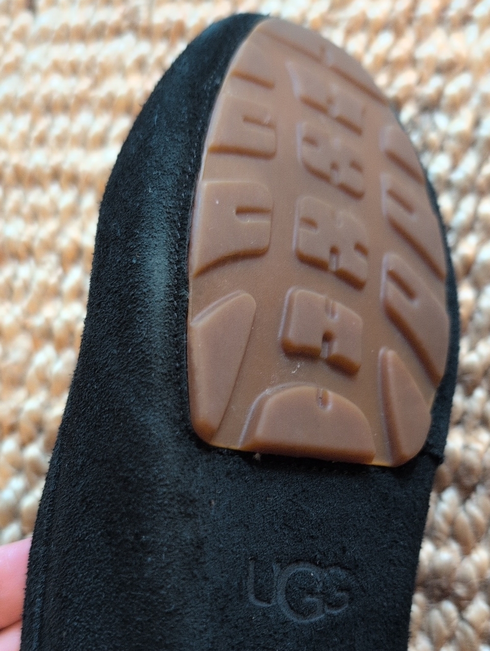 UGG Black Suede Slip-On Loafers - Picture 10 of 12